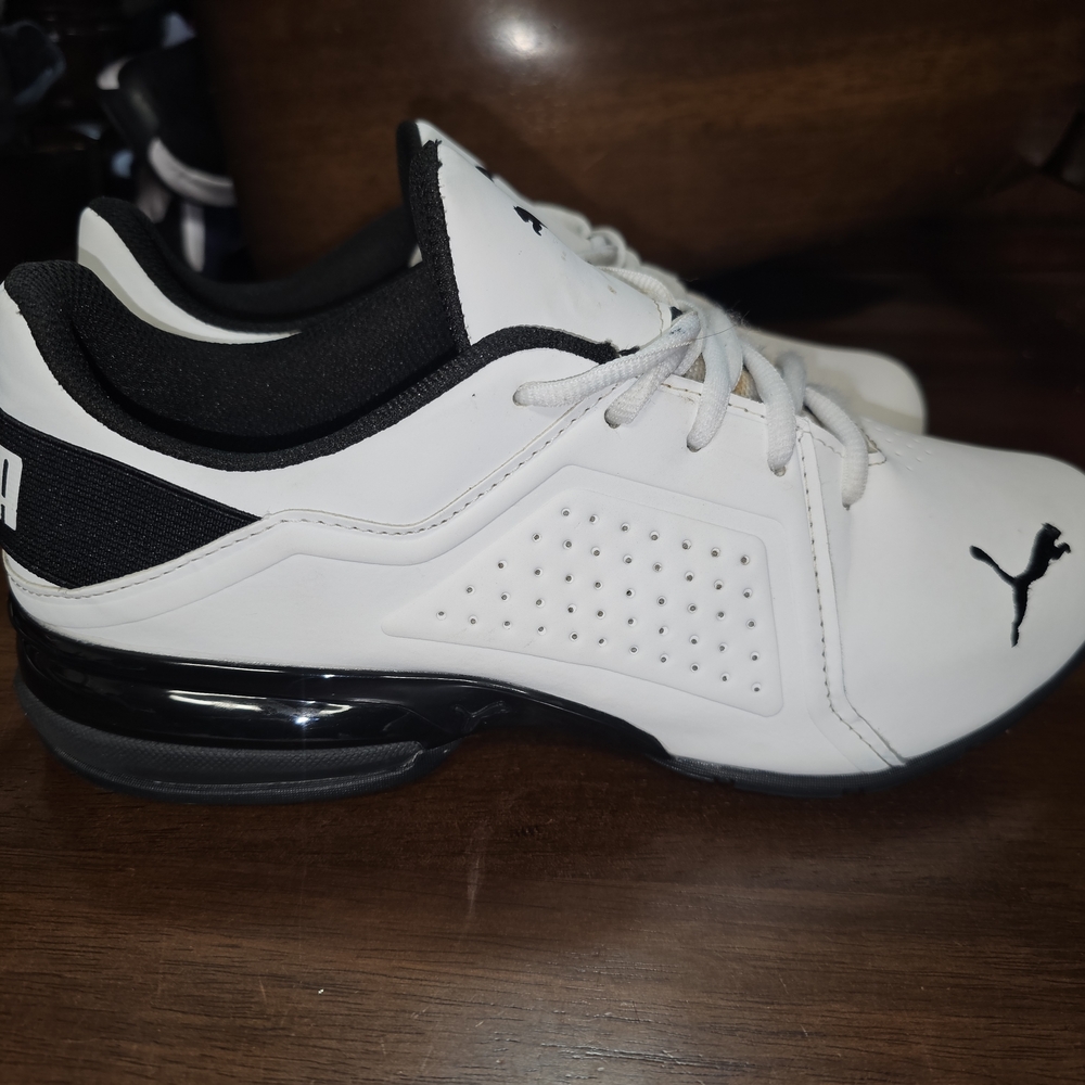 Puma Men's White Athletic Shoes with Black Details